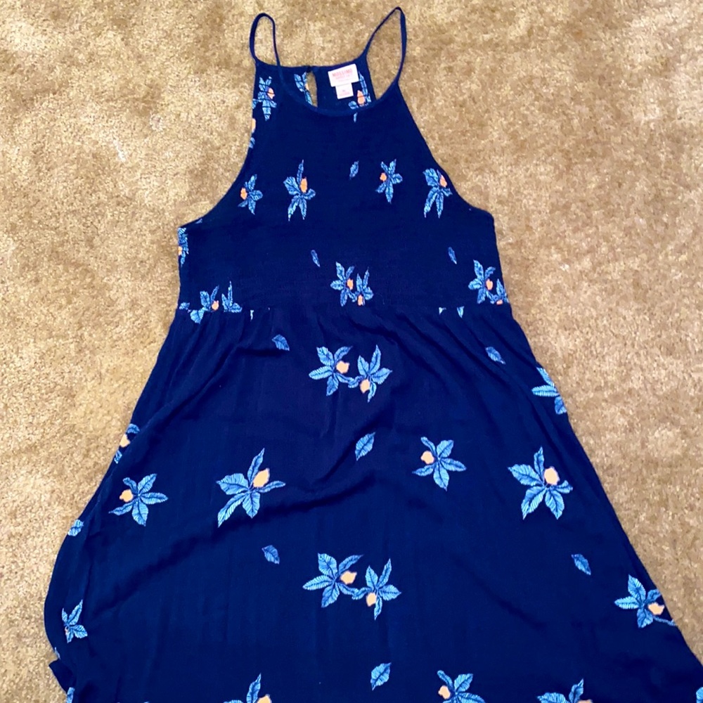 Navy dress with blue flowers